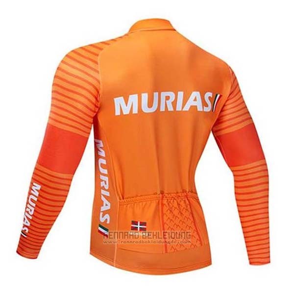 2020 Fahrradbekleidung Euskadi Murias Orange Trikot Langarm und Tragerhose